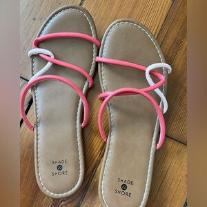 Shade & Shore Pink Strappy Slides Size 9​​